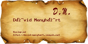 Dávid Menyhért névjegykártya